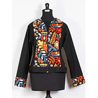 Chaqueta Gabardina Emilia flores rojas  1