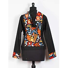 Chaqueta Gabardina Emilia flores rojas  3