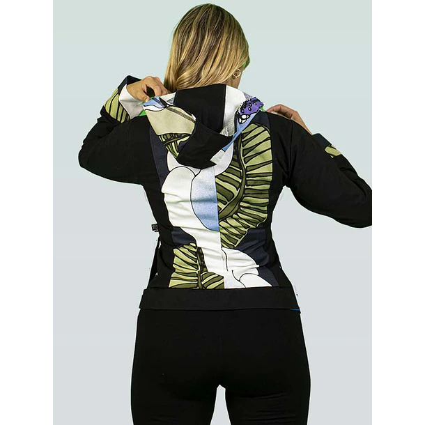 Chaqueta Gabardina Emilia flores negras  6