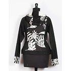 Chaqueta Gabardina Emilia flores negras  3