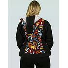 Chaqueta Gabardina Emilia flores rojas  4