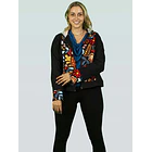 Chaqueta Gabardina Emilia flores rojas  5