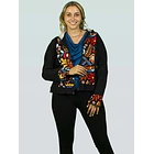 Chaqueta Gabardina Emilia flores rojas  2