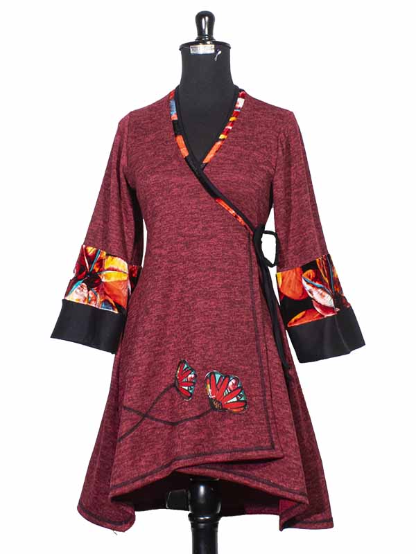 Vestido doble cruce Arrayan Burdeo SC