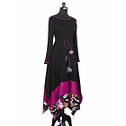 Vestido largo Futrono negro Carmín 2