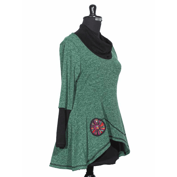 Sweater Panguipulli verde/ calce entallado 2