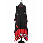 Vestido largo Futrono negro Rojo SC 4