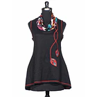 minivestido Jumper Aurora Negro rojo sc 1