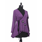 Poleron doble cruce Cunco morado sc  3