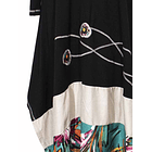 Vestido largo Futrono negro lino crudo SC 3