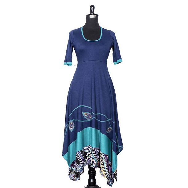 Vestido Acaena Algodón pima Azul  1