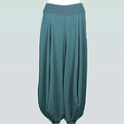 Pantalón Bombacho Luana turquesa en creep 1