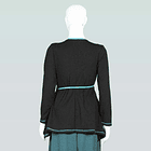 Poleron doble cruce Negro turquesa Cunco 6