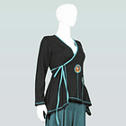 Poleron doble cruce Negro turquesa Cunco 3