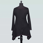 Poleron bolsillos Calafate negro burdeo 3