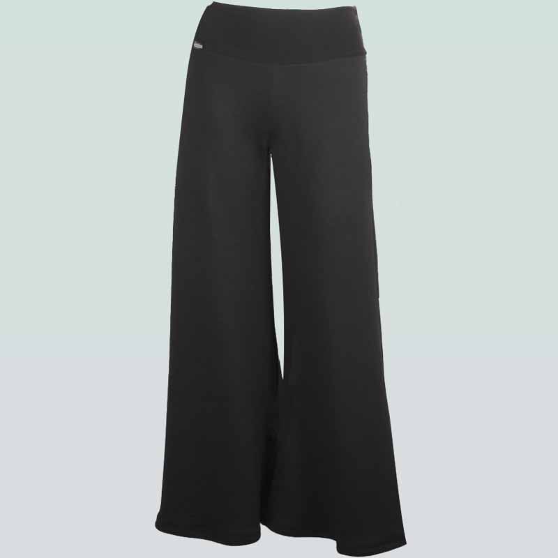 Pantalón Polar Con Chiporro Palazzo Mujer Elasticada Térmica Burdeo Jeans