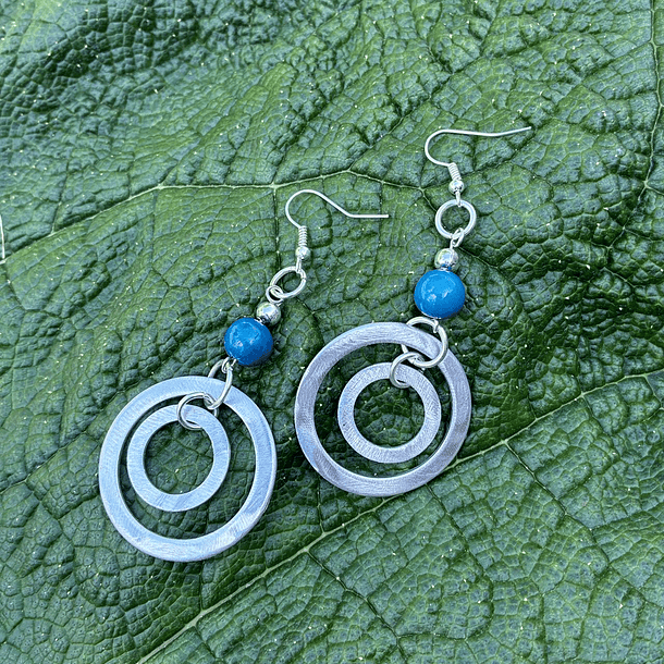 Aros Bolen Aluminio, piedra y semilla 12