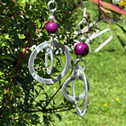 Aros Bolen Aluminio, piedra y semilla 15