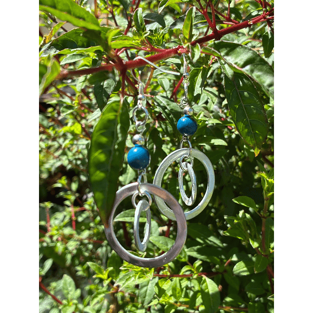 Aros Bolen Aluminio, piedra y semilla 17