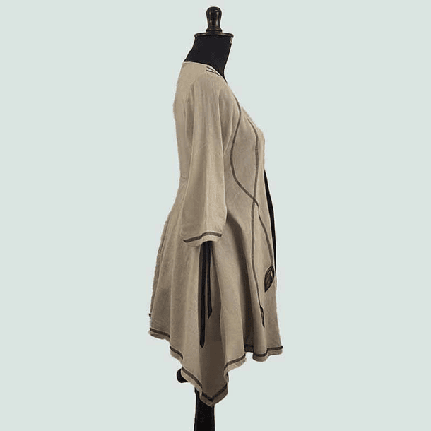 Tapado de Lino Manga Tres Cuartos Canelo 4