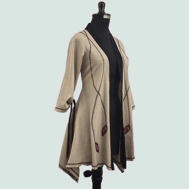 Tapado de Lino Manga Tres Cuartos Canelo 3