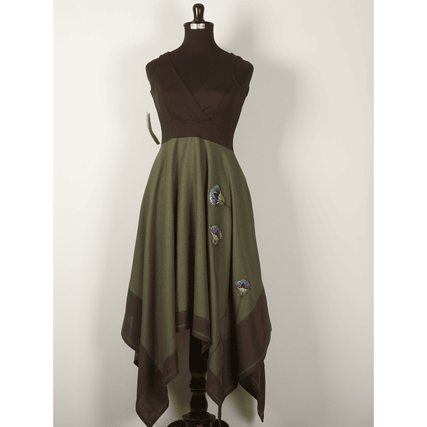 Vestido Isidora Imperio de Lino y Scuba 1