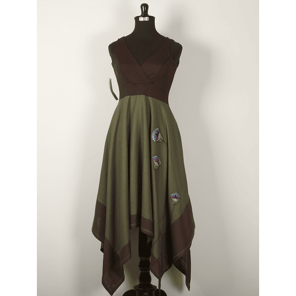 Vestido Isidora Imperio de Lino y Scuba 3