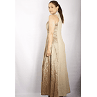 Vestido Largo Bicolor con Centro de Lino CRUDO 5