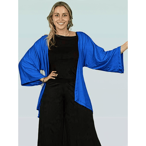 Tapado Kimono Alfonsina azul rey 4
