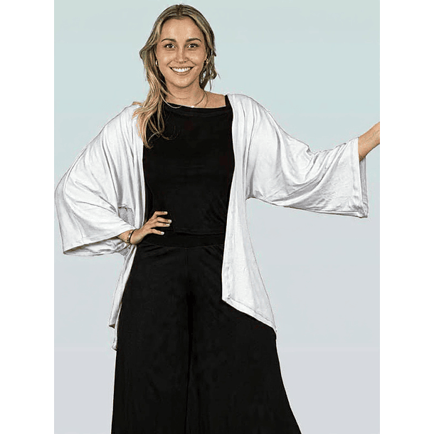 Tapado Kimono Alfonsina blanco 1