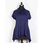 Polera algodón Paz azul marino 1