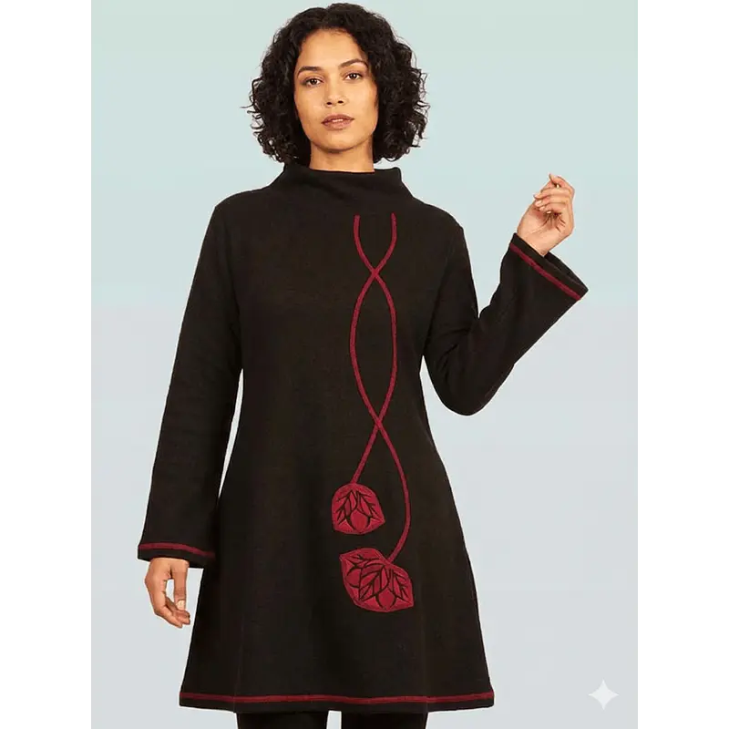 Vestido Queule lanilla negro sc