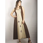 Vestido Icalma lino kaki sc KS20 SOLO L SALE 2