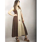Vestido Icalma lino kaki sc KS20 SOLO L SALE 3