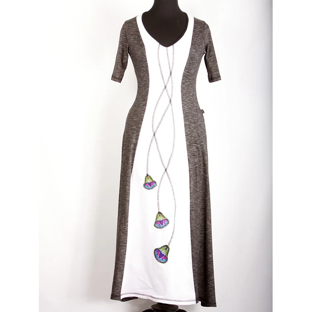 Vestido Mary Sale KS31-GRIS BLANCO 1