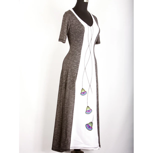 Vestido Mary Sale KS31-GRIS BLANCO 2