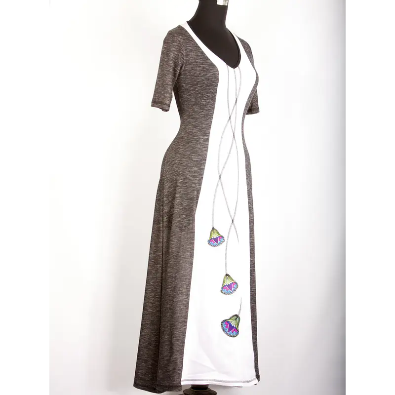 Vestido Mary Sale KS31-GRIS BLANCO