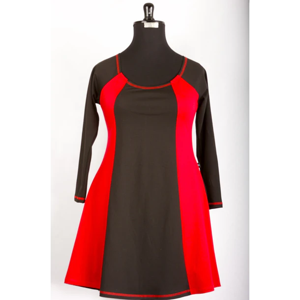 Vestido Bicolor SALE ks31 NE ROJO SOLO M 1