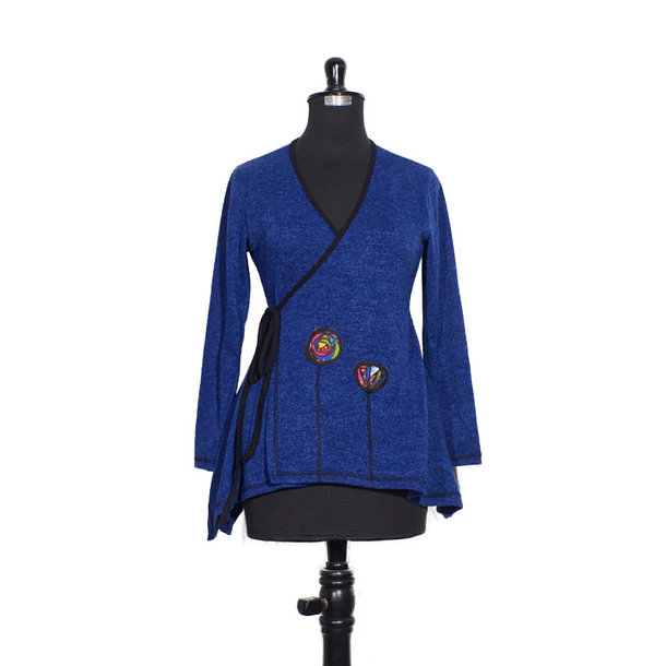 Poleron doble cruce Cunco Azul negro 1