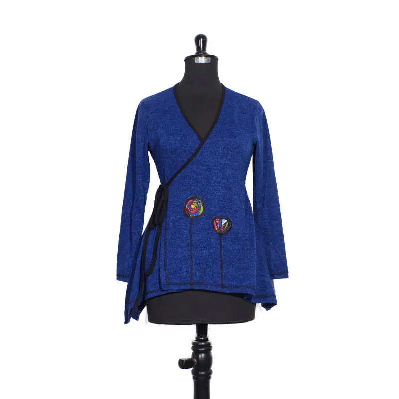Poleron doble cruce Cunco Azul negro