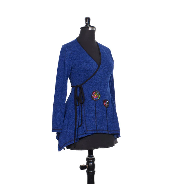 Poleron doble cruce Cunco Azul negro 2