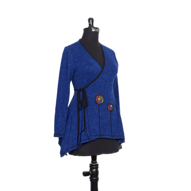 Poleron doble cruce Cunco Azul negro