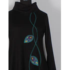 Vestido Queule lanilla negro turquesa 3