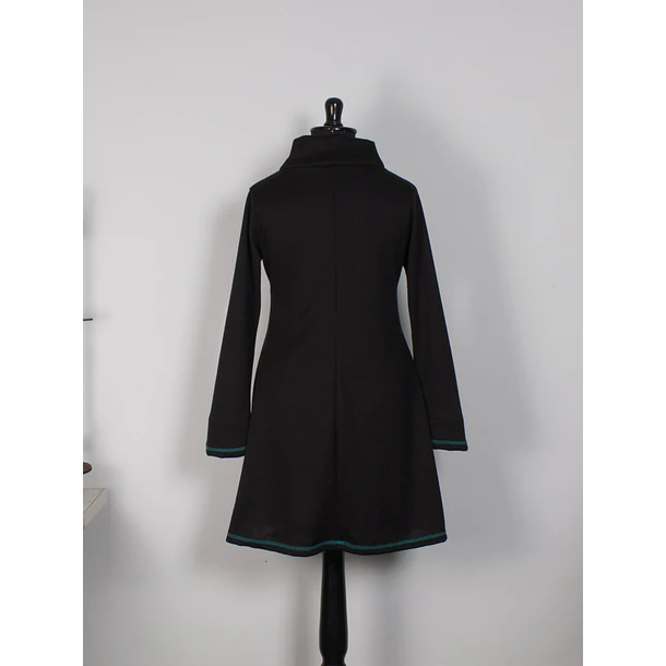 Vestido Queule lanilla negro turquesa 4