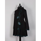 Vestido Queule lanilla negro turquesa 2