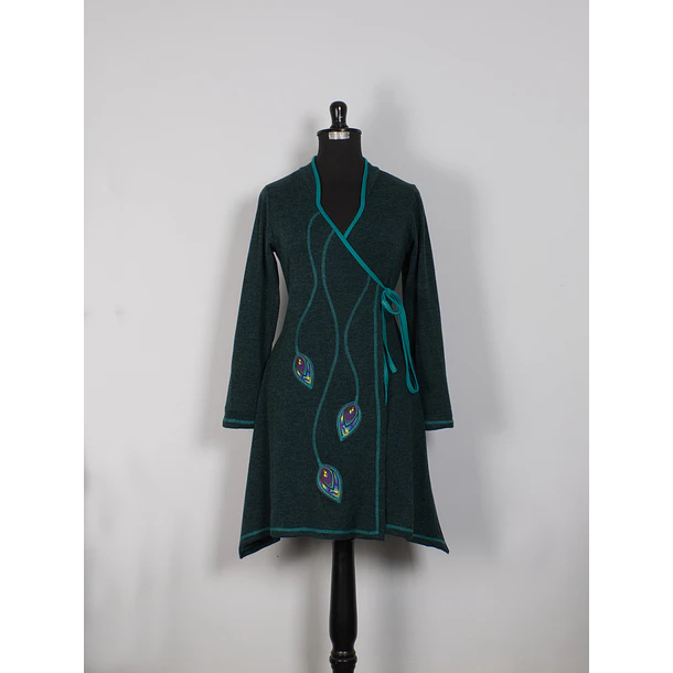 Vestido doble cruce Puelo Turquesa 1