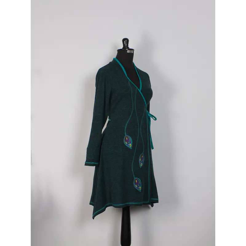 Vestido doble cruce Puelo Turquesa