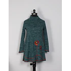 Vestido Queule lanilla  turquesa 1