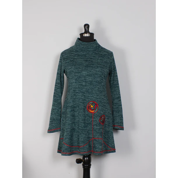 Vestido Queule lanilla  turquesa 1