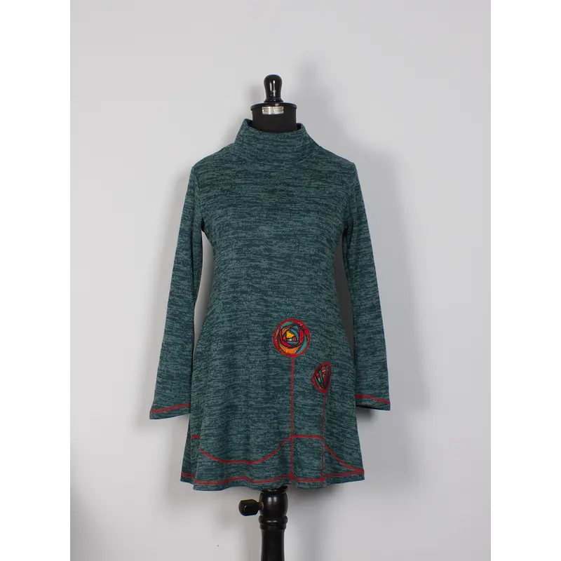 Vestido Queule lanilla  turquesa